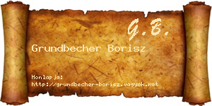 Grundbecher Borisz névjegykártya